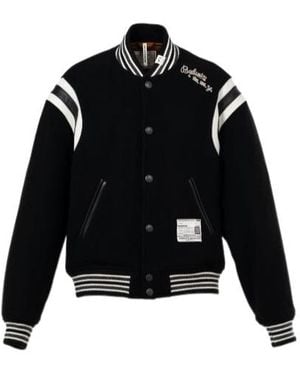 Maison Mihara Yasuhiro Logo-Embroidered Bomber Jacket - Black