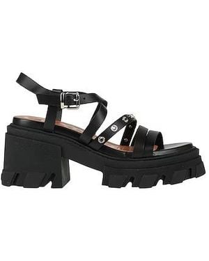 Ganni Leather Sandals - Black