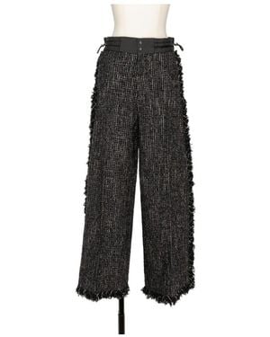 Sacai Tweed Straight Casual Pants - Black