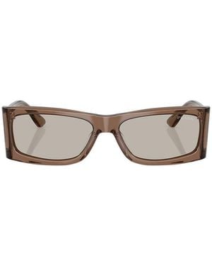 Prada Eyewear Rectangular Frame Sunglasses - Metallic