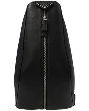 Prada Logo Backpack - Black