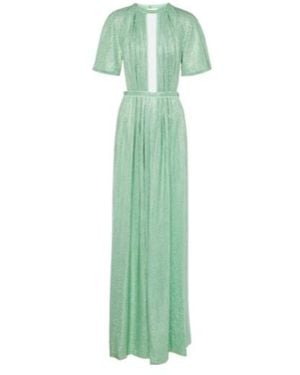 Area Cutout Crystal-Embellished Jersey Gown - Green