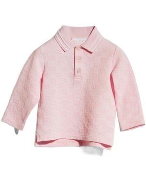 Gucci Baby Gg Cotton Polo Shirt - Pink