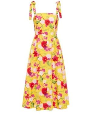 Carolina Herrera Floral Print Midi Dress - White
