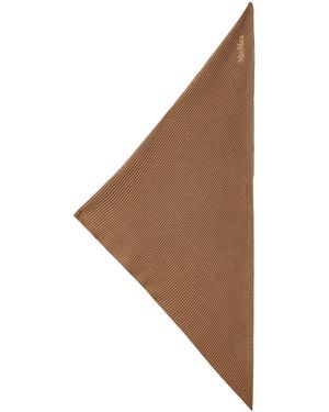 Max Mara Letter-Print Scarf - Brown