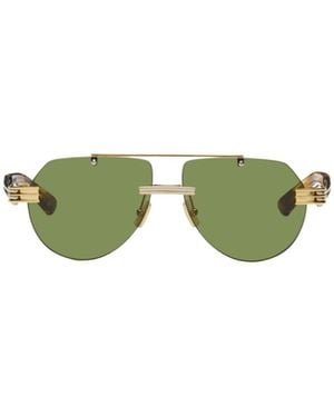 Bottega Veneta Eyewear Aviator Frame Sunglasses - Green