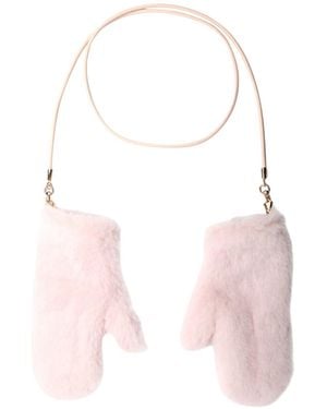 Max Mara Teddy Strap Mittens - Pink