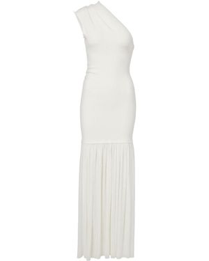 Proenza Schouler Cora One-Shoulder Crepe Chiffon Maxi Dress - White