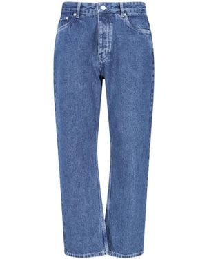 Studio Nicholson Holt Logo Patch Straight Leg Jeans - Blue
