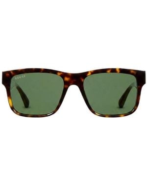 Gucci Rectangular Frame Sunglasses - Green
