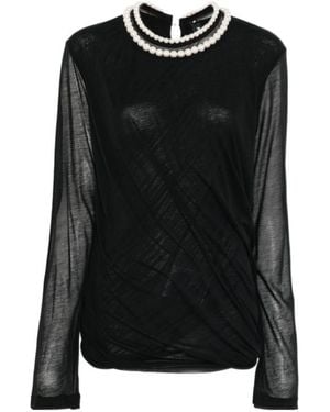 Junya Watanabe Pearl Neck Top - Black