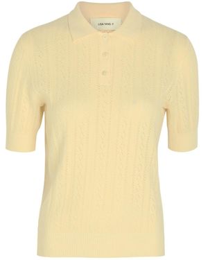 Lisa Yang Christine Pointelle Cotton And Cashmere-Blend Top - Yellow