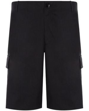 KENZO Logo Patch Knee-Length Cargo Shorts - Black