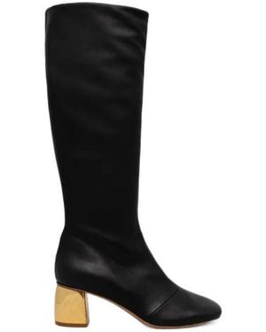 forte_forte 55Mm Leather Boots - Black