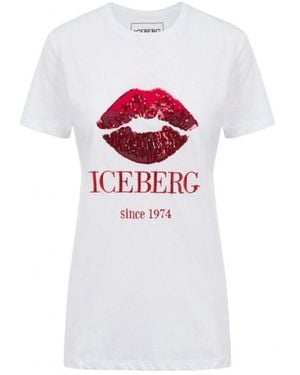 Iceberg Sequin Logo T-Shirt - White