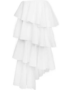Alaïa Cotton Linen Spiral Skirt - White