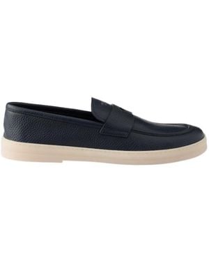 Prada Leather Loafers - Blue