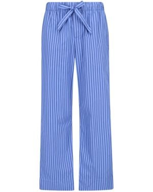 Tekla Verneuil Stripe-Pattern Pyjama Trousers - Blue