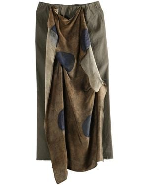Uma Wang Elastic Waist Midi Skirt - Green