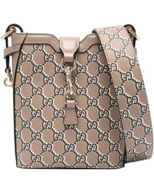 Gucci Gg Shadow Mini Bucket Bag - Brown