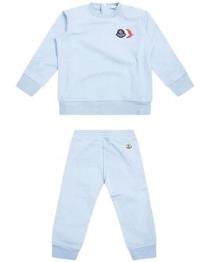 Moncler Logo-Patch Tracksuit Set - Blue