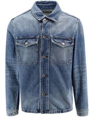 Tom Ford Flap Pocket Denim Jacket - Blue