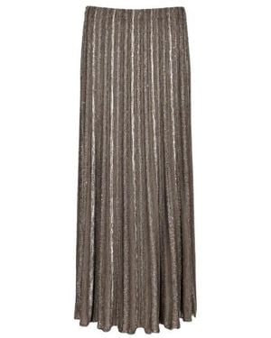 D.exterior Pleated Midi Skirt - Brown