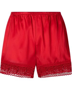 STAUD Da Adolfo Paddle Silk Shorts - Red