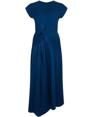 Victoria Beckham Front Satin Midi Dress - Blue