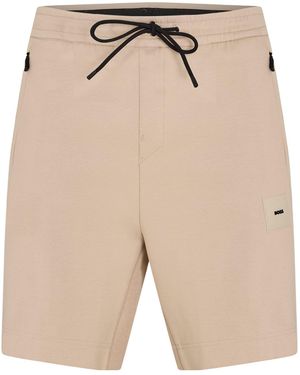 BOSS Drawstring Casual Shorts - Natural