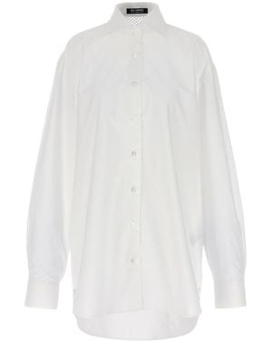 Raf Simons Mesh Detailed Buttoned Shirt - White