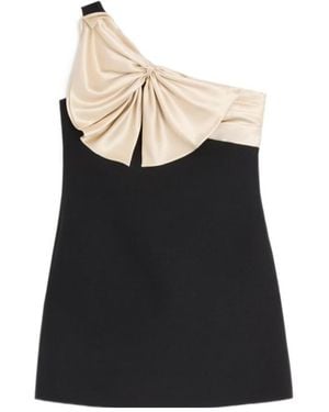 Valentino Bow Detailed One-Shoulder Dress - Black