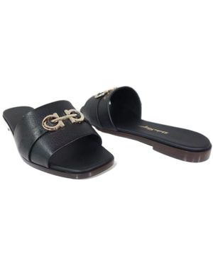 Ferragamo Flat-Bottomed Sandals - Black