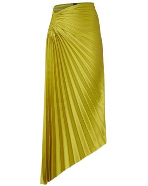 Pinko Pleated Asymmetric Midi Skirt - Yellow