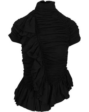 Dries Van Noten Huchi Ruffled Top - Black