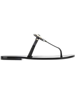 Tory Burch Logo Plaque Open-Toe Slides - Multicolour