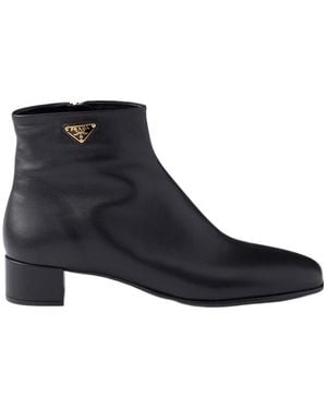 Prada Nappa Leather Booties - Black