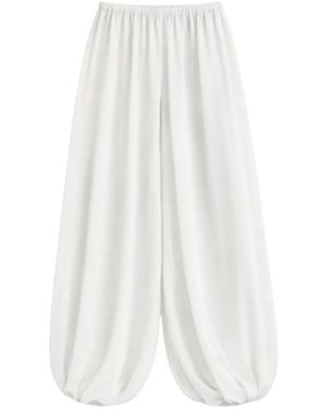 Frankie Shop Mio Sheer Gathered-Hem Pants - White