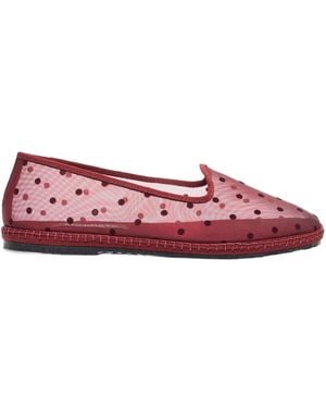 SCAROSSO Wear Cover-Type Flat-Bottomed Shoes - Red