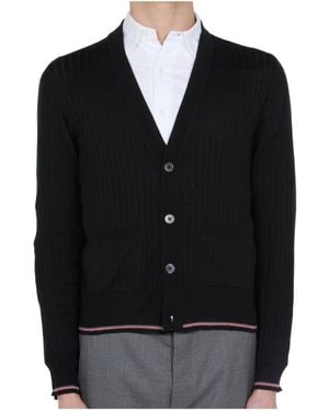 Thom Browne V-Neck Cardigan - Black