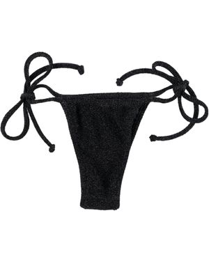 Reina Olga Bows-Detail Bikini Knickers - Black
