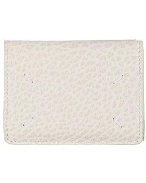 Maison Margiela Minimalist Pebbledleather Wallet - White