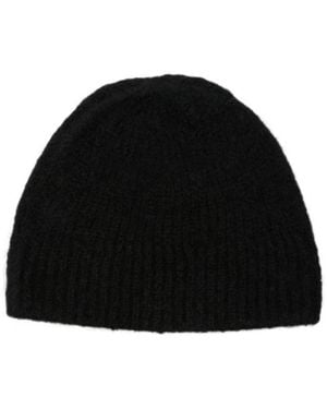 Dries Van Noten Ribbed Knit Hat - Black