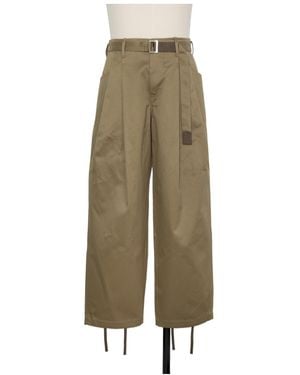 Sacai Wide-Leg Chino Pants - Natural