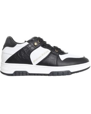 Giuliano Galiano Legend Crocodile-Effect Trainers - Black