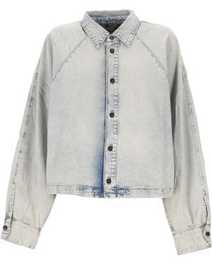 Haikure Oversized Denim Shirt - Gray