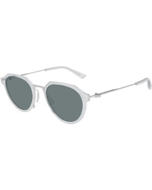 Bottega Veneta Eyewear Geometric Frame Sunglasses - White
