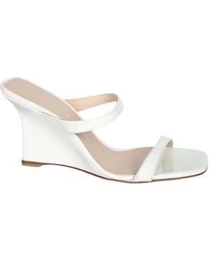 Stuart Weitzman Square-Toe High-Heeled Sandals - White