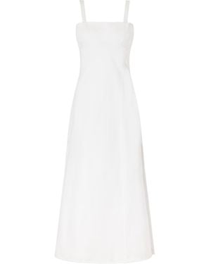 Victoria Beckham Cami Panelled Organic Cotton-Blend Midi Dress - White