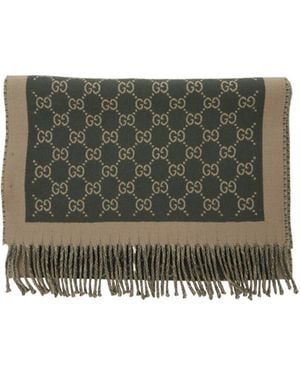Gucci Fringe Detailed Knitted Scarf - Green